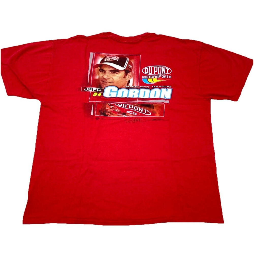 Vintage Jeff Gordon Shirt Men XL Red Nascar Racing Tee Y2K 2000s Adult Stained *